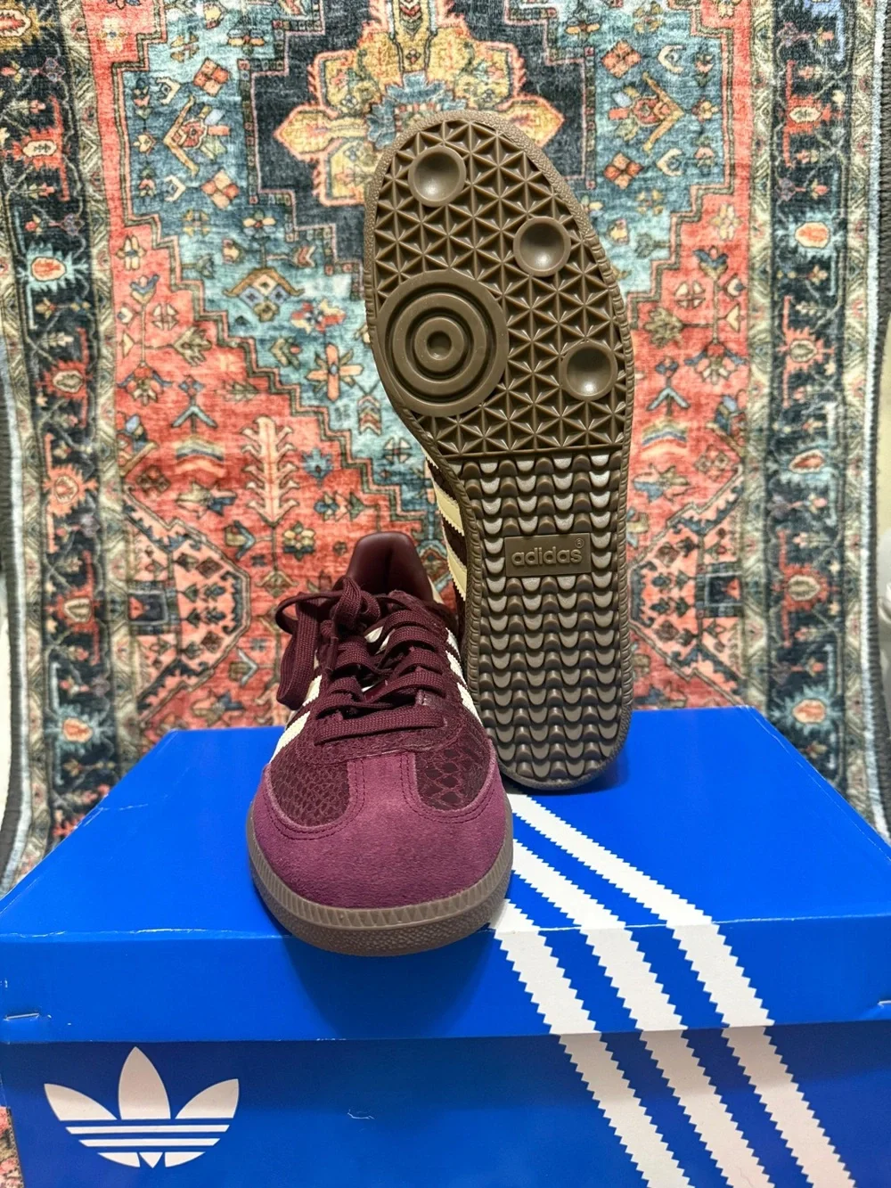 adidas Samba OG Snakeskin Maroon Cream White (Women's)